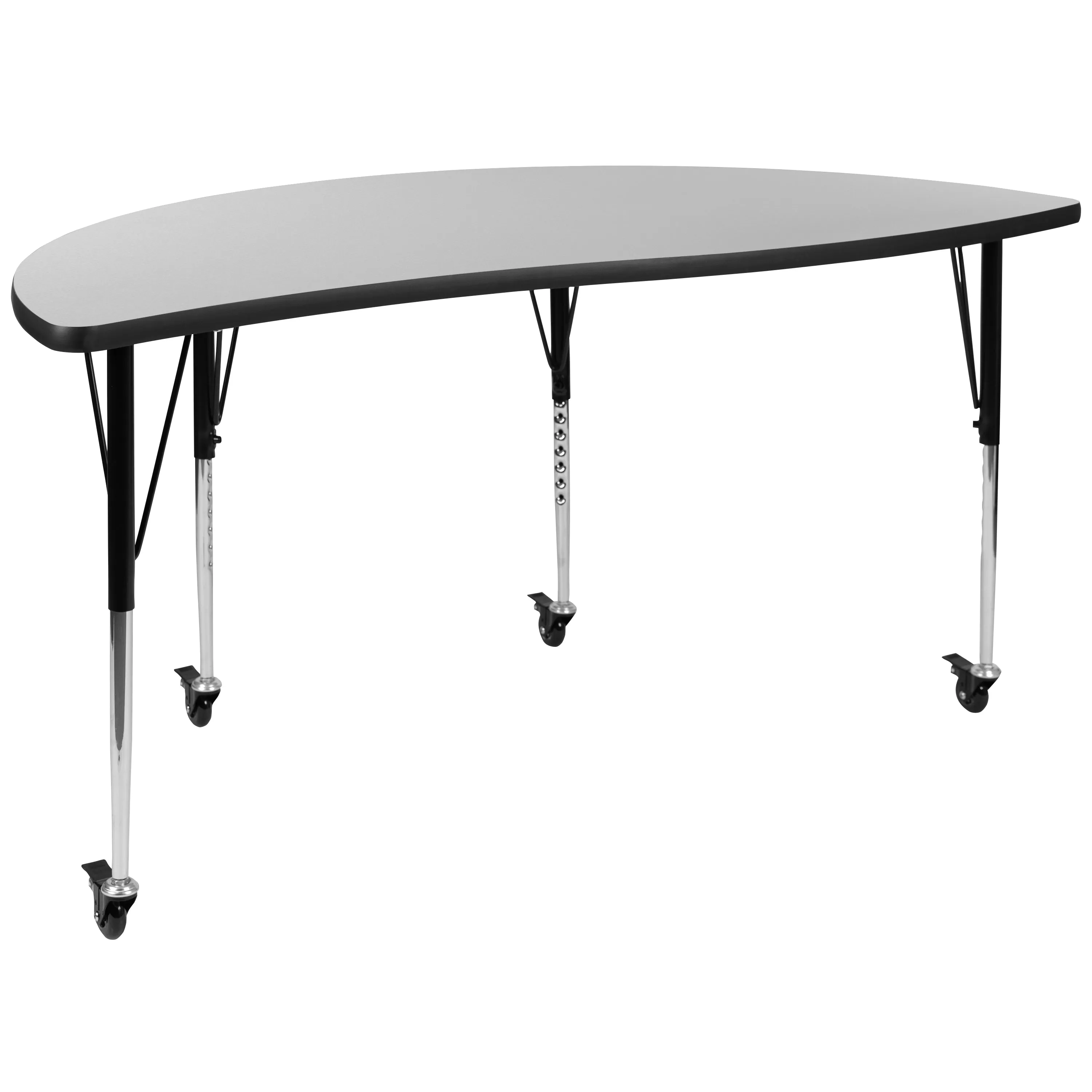 60" Circle Wave Grey Table Set XU-GRP-18CH-A60-HCIRC-GY-T-A-CAS-GG