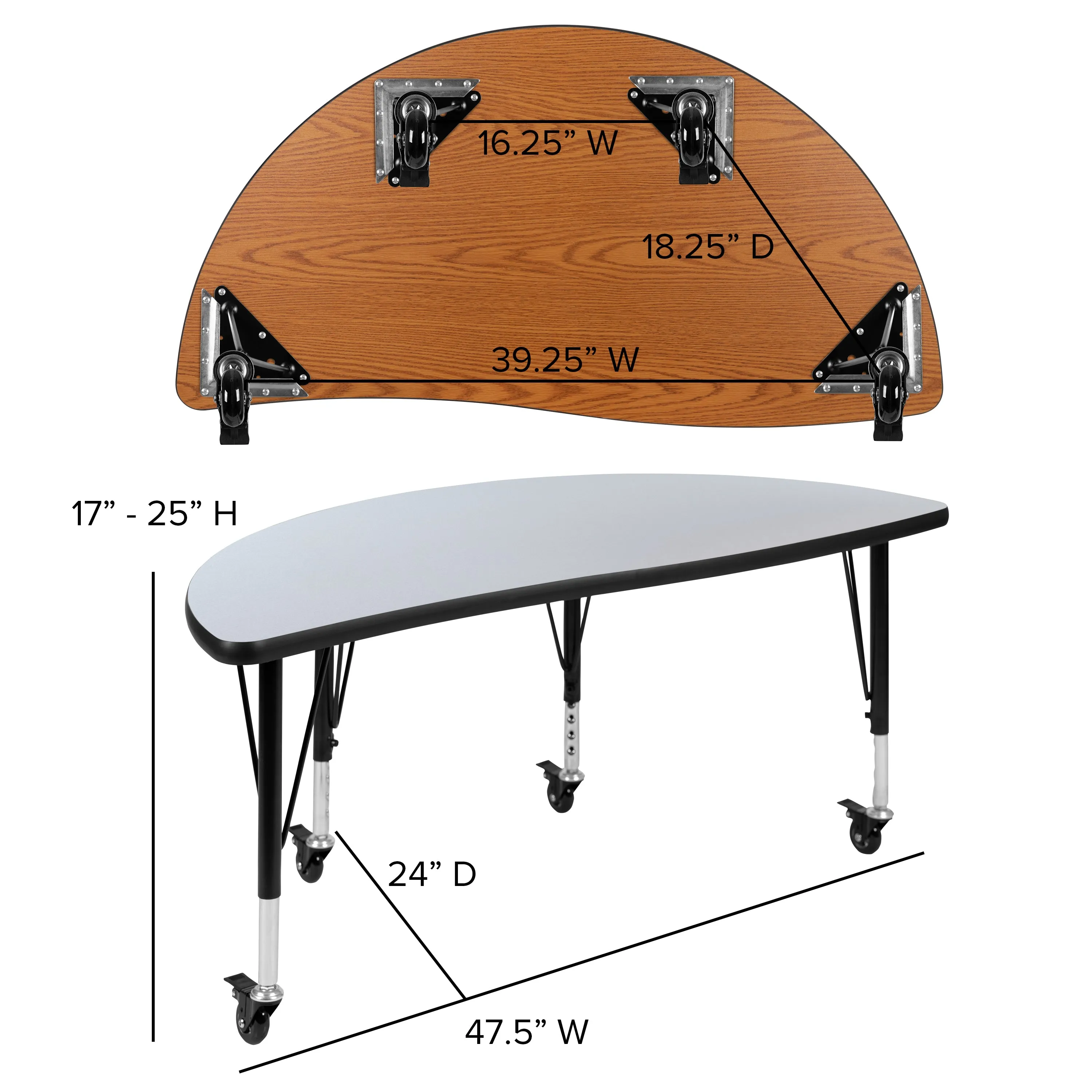 76" Oval Wave Grey Table Set XU-GRP-14CH-A3048CON-48-GY-T-P-CAS-GG
