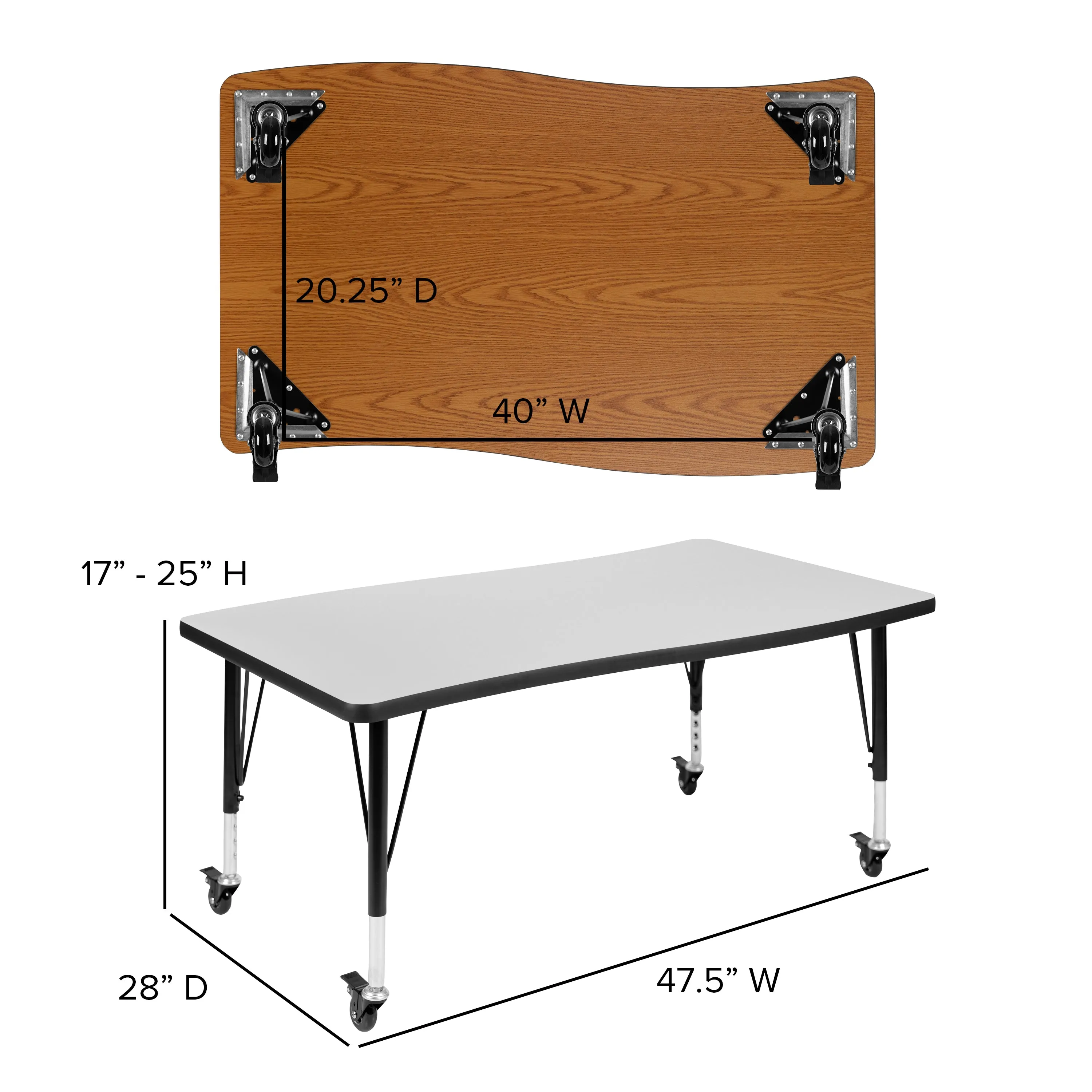 76" Oval Wave Grey Table Set XU-GRP-14CH-A3048CON-48-GY-T-P-CAS-GG