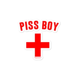 As Seen On Comedy Central Piss Boy Die Cut Sticker