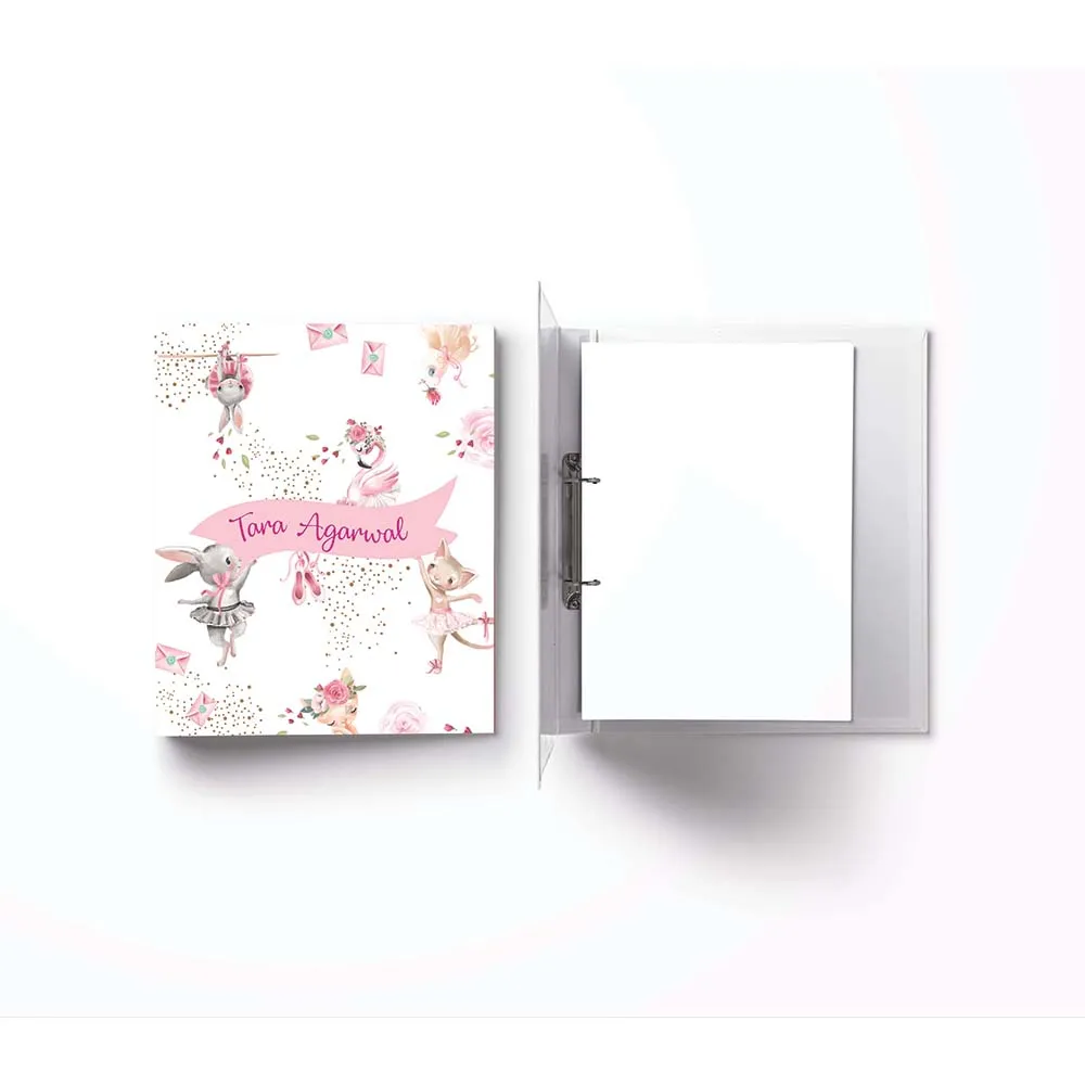 Bunny Ballerina- A4 Vertical Clip Binder File