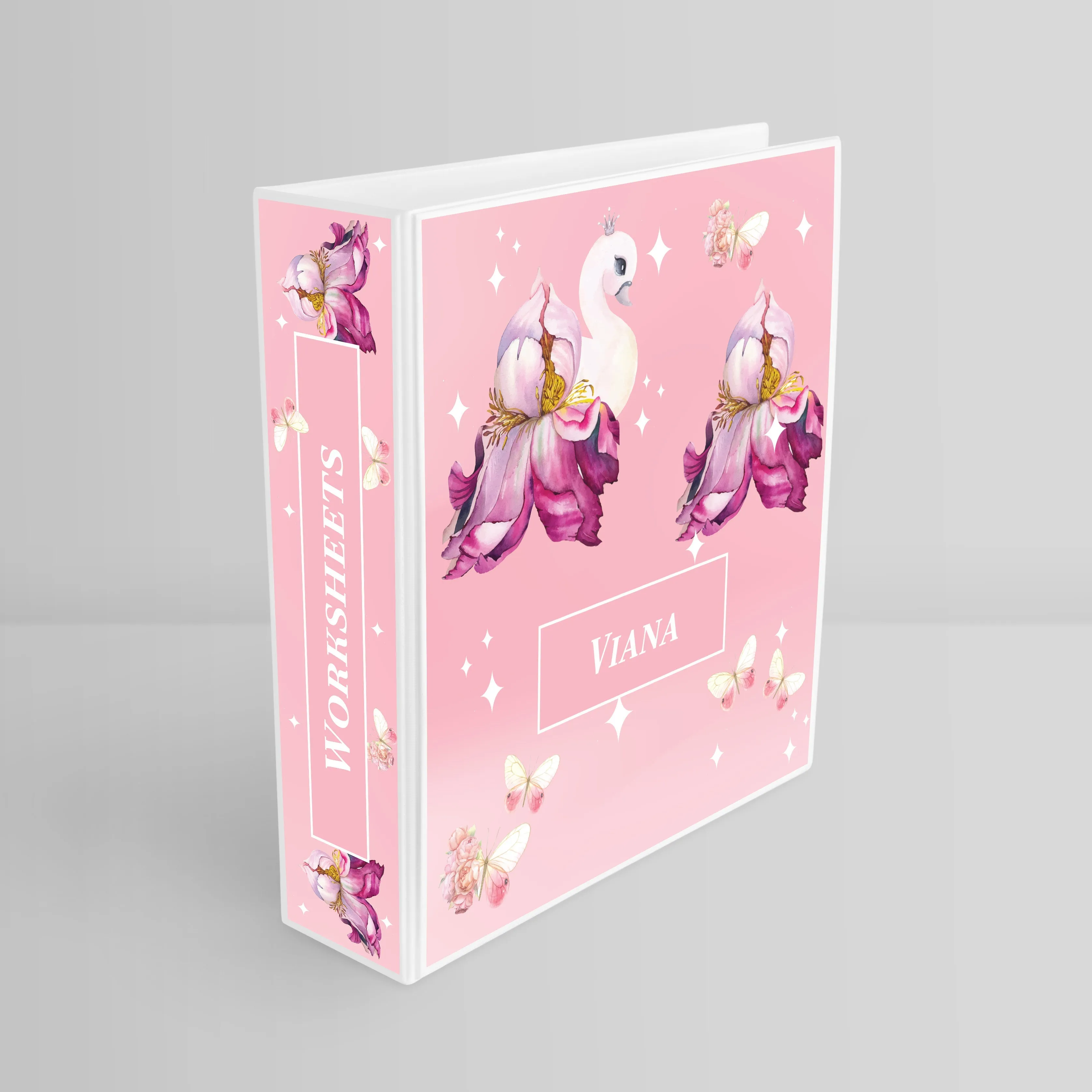 Butterfly Swan Blossom Binder File (kids)