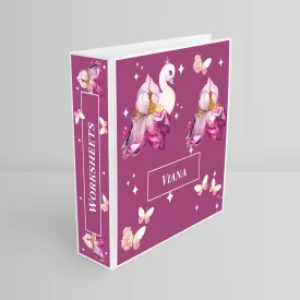 Butterfly Swan Blossom Binder File (kids)