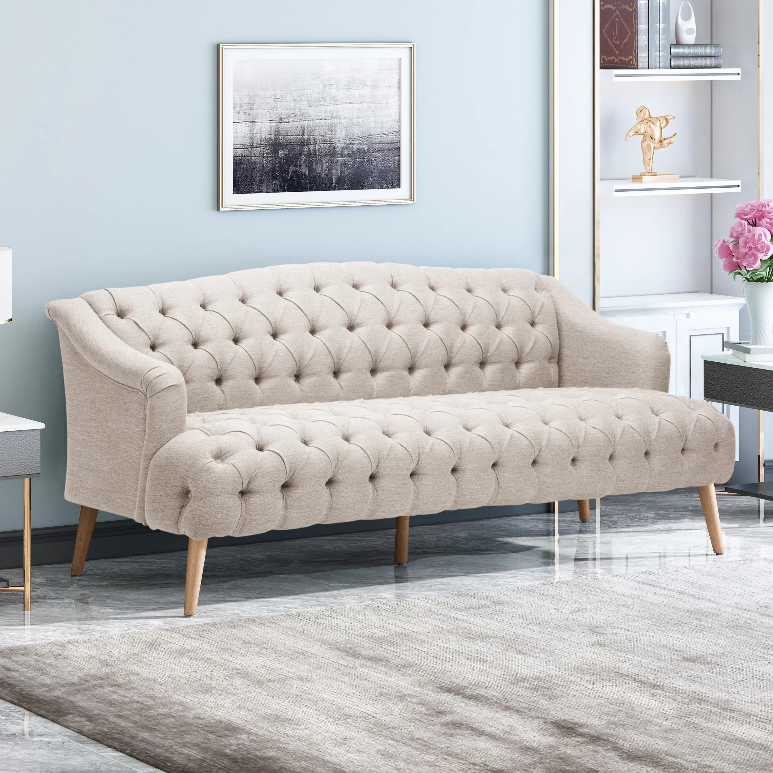 Comfy 3 Seat Sofa With Wooden Legs, For Living Room And Study by Couch.com