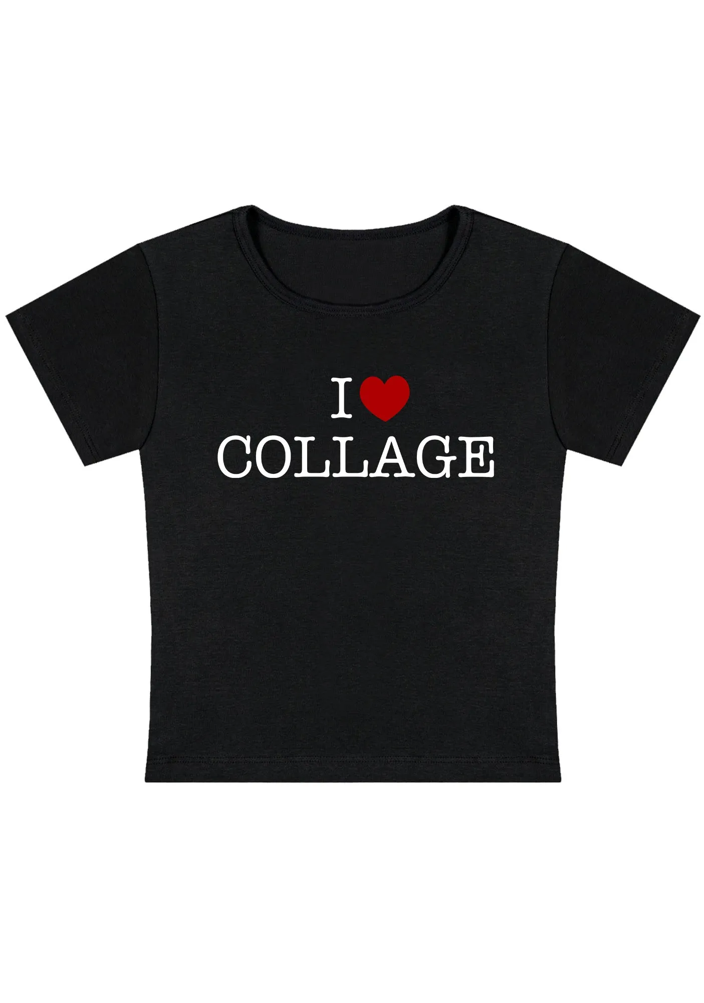 Curvy I Love Collage Baby Tee