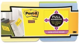 Full Adhesive Notes 3 X 3 Ruled Assorted Pastel Colors Set Of 12