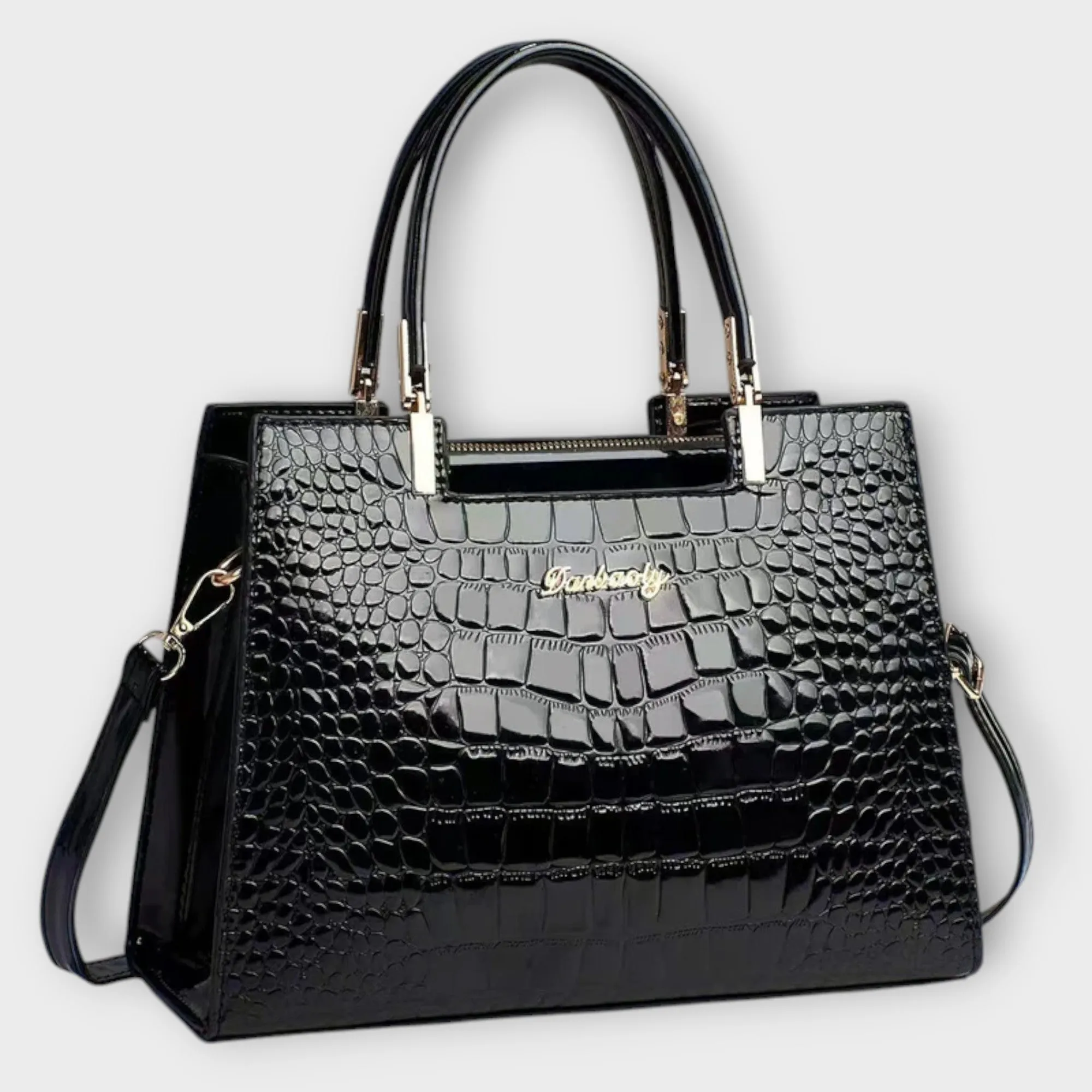 Mave | Glossy Croc Handbag