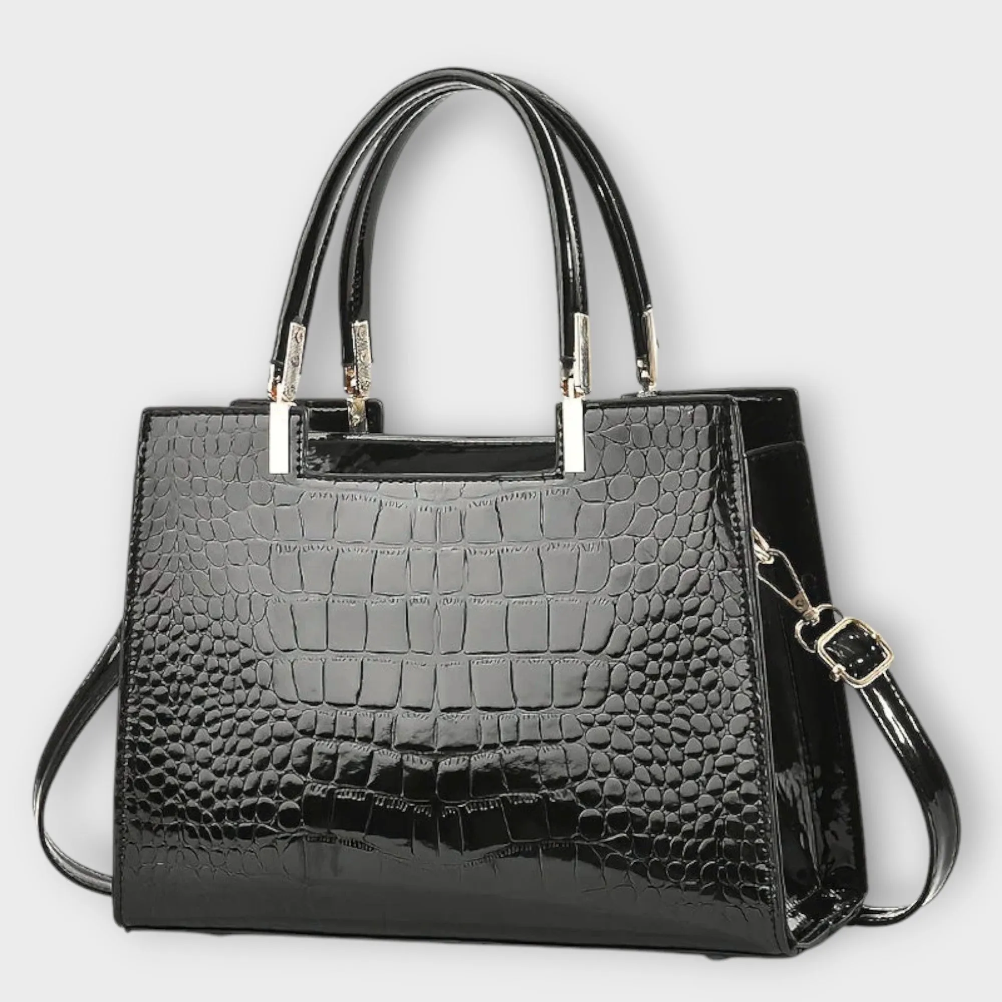 Mave | Glossy Croc Handbag