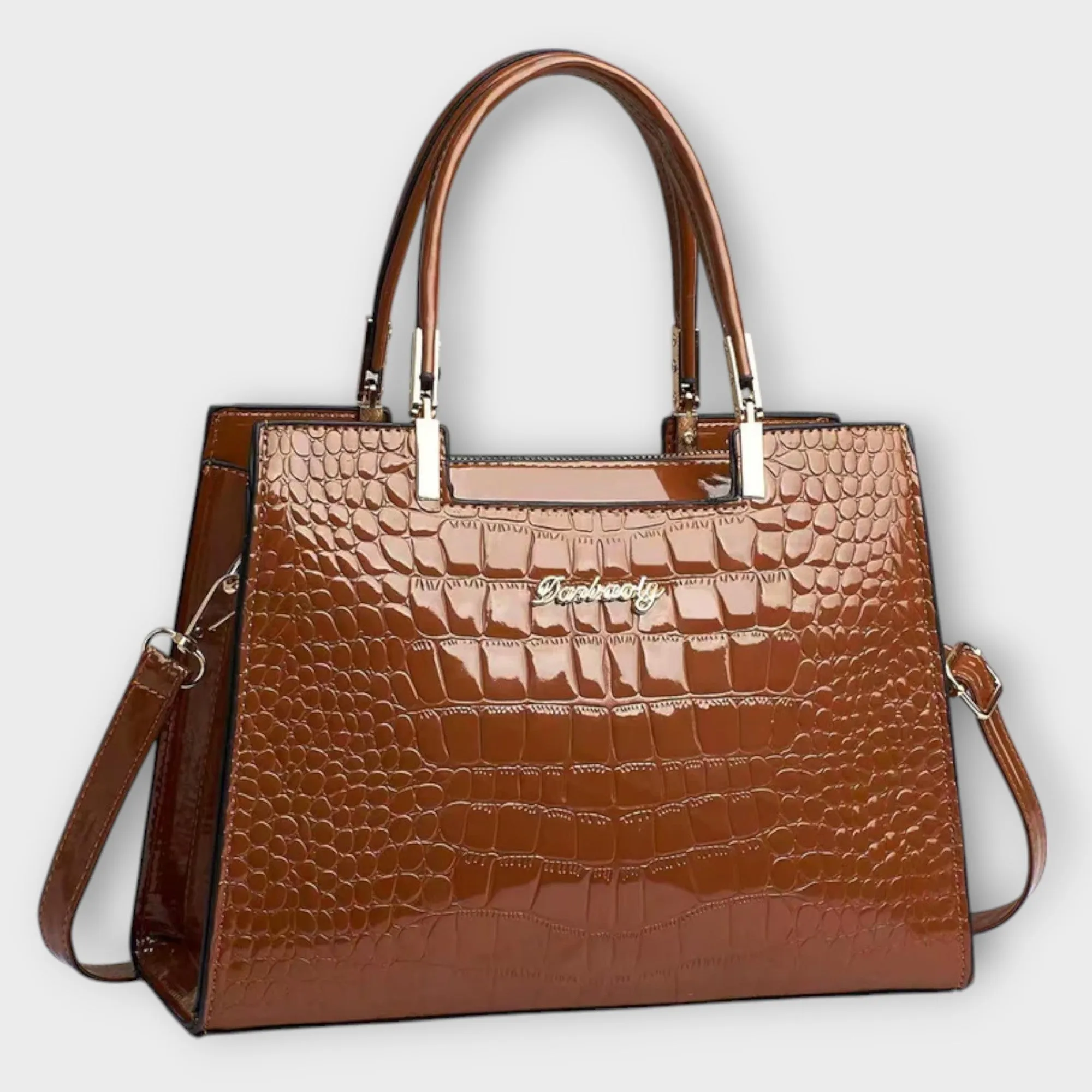Mave | Glossy Croc Handbag