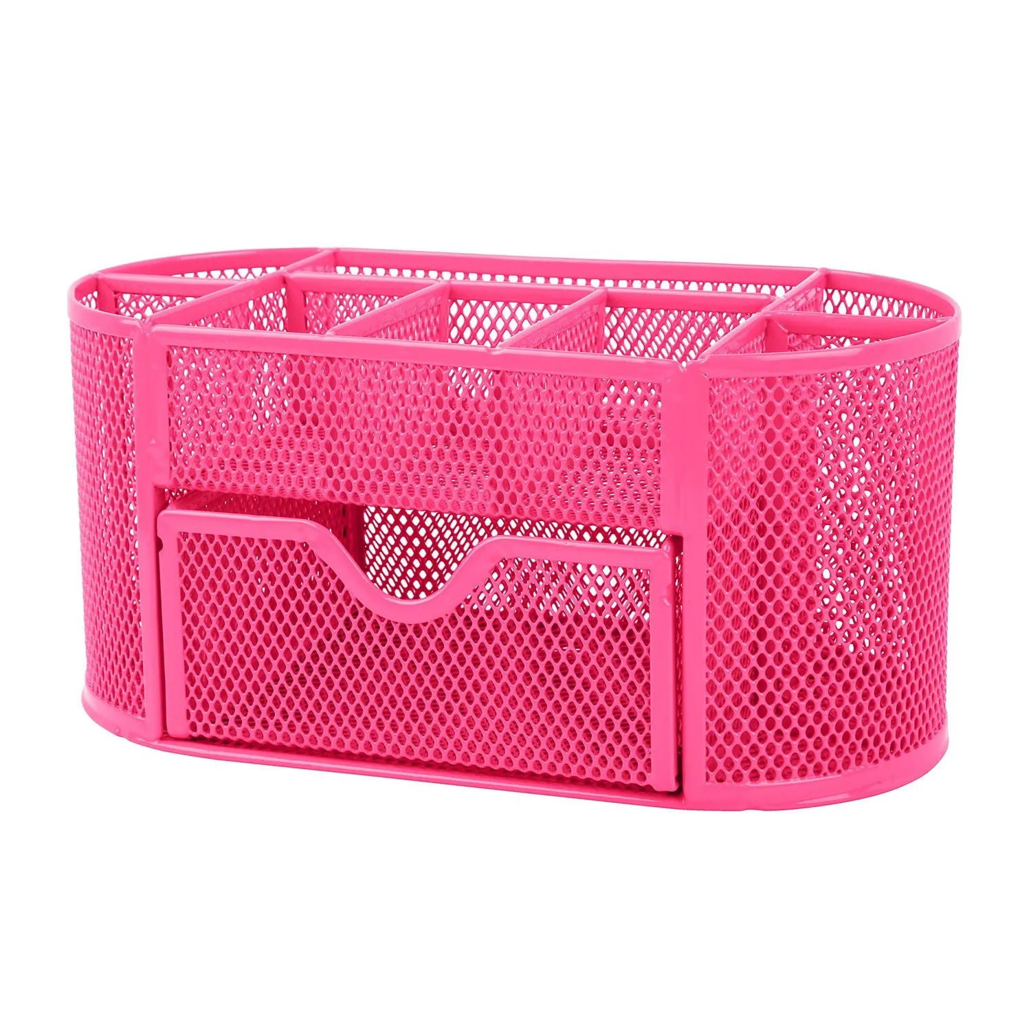 Metal Mesh Pencil Holders Desk Organizer with 9 Compartment Pen Holder Storage