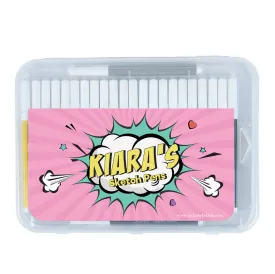 Personalised Aqua Sketch Pens - Pop Art, Girl