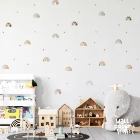 Watercolour Rainbow & Heart Wall Stickers